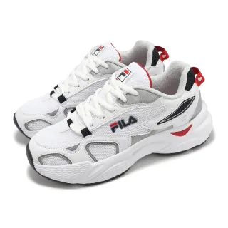 【FILA】休閒鞋 Hearts 女鞋 白 灰 情人節 拼接 緩衝 老爹鞋 斐樂(5J919Y123)