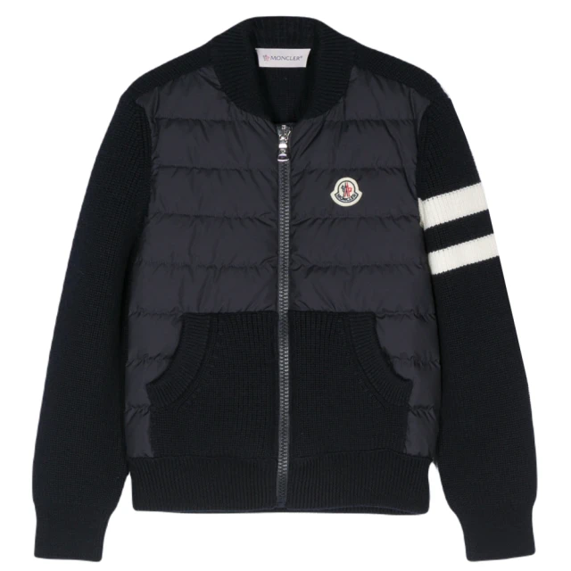 MONCLER 秋冬新款 童裝 前襟羽絨拼接外套-深藍色(14A)