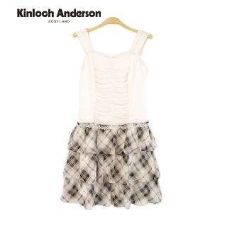 【Kinloch Anderson】抽褶雪紡吊帶連身裙洋裝 金安德森女裝(KA0685715)
