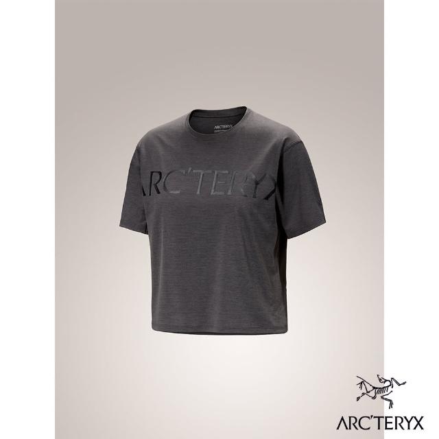 【Arcteryx 始祖鳥】女 Taema Crop Word 快乾短袖圓領衫(雜黑)