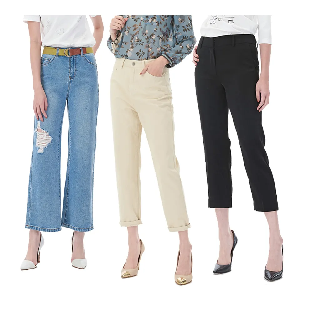 【KeyWear 奇威名品】獨家款舒適百搭褲款(牛仔褲/女長褲/運動褲/西裝褲任選)