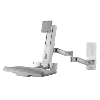 【ErgoGrade】壁掛式螢幕坐站兩用雙旋臂互動工作站EGOEW20Q(工作桌/電腦螢幕架/長臂/旋臂架/桌上型支架)