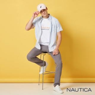 【NAUTICA】男裝 百搭休閒素面彈性長褲(灰色)