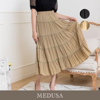 【MEDUSA 曼度莎】現貨-ICare 飄逸小蕾絲蛋糕裙 - 2色（F）｜裙子 中長裙 鬆緊腰(310-14124)