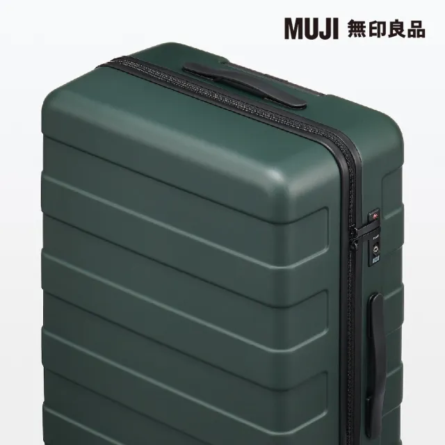 【MUJI 無印良品】四輪硬殼止滑拉桿箱75L(卡其綠)