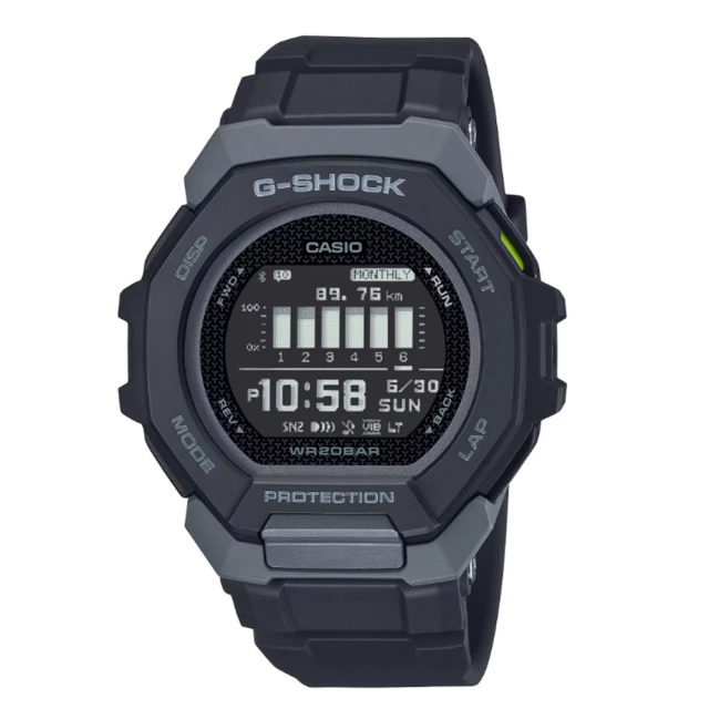 CASIO 卡西歐 G-SHOCK G-SQUAD 藍芽 強悍運動型錶款 時尚黑 GBD-300-1_47.4mm