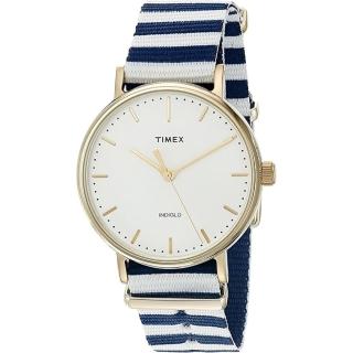 【TIMEX】天美時 週末系列 38毫米夏日休閒風格手錶 白x藍 TXTW2P91900-1