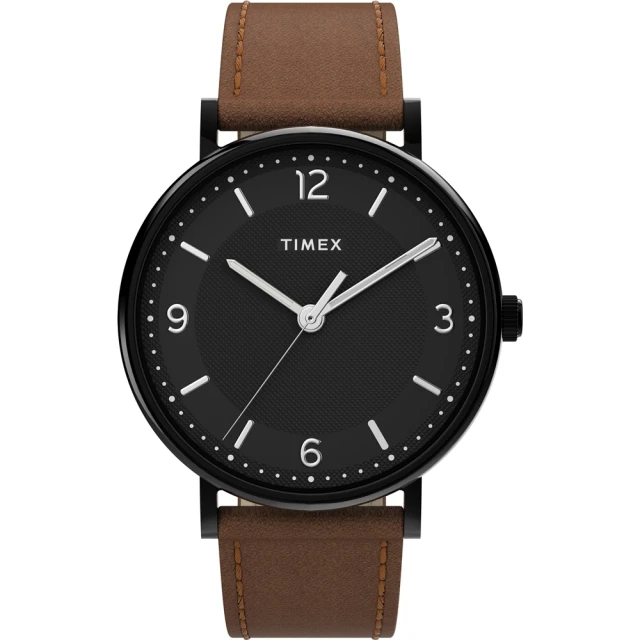 TIMEX 天美時 風格系列 41毫米極簡手錶 黑x棕 TXTW2U67400-1