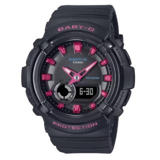 【CASIO 卡西歐】BABY-G 舞池霓虹 運動風格 雙顯錶款 BGA-280DN-1A 43.4mm