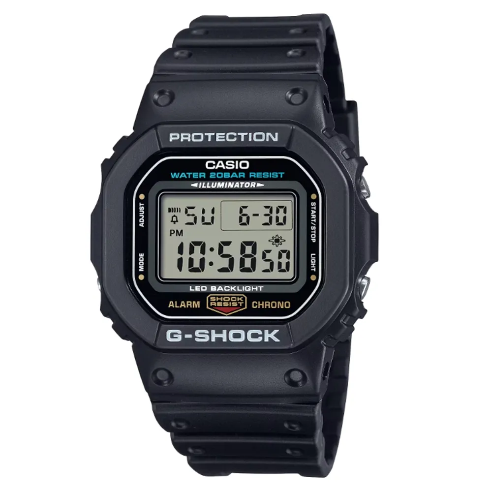 【CASIO 卡西歐】G-SHOCK 街頭潮流 時尚黑 經典方型 DW-5600UE-1_42.8mm