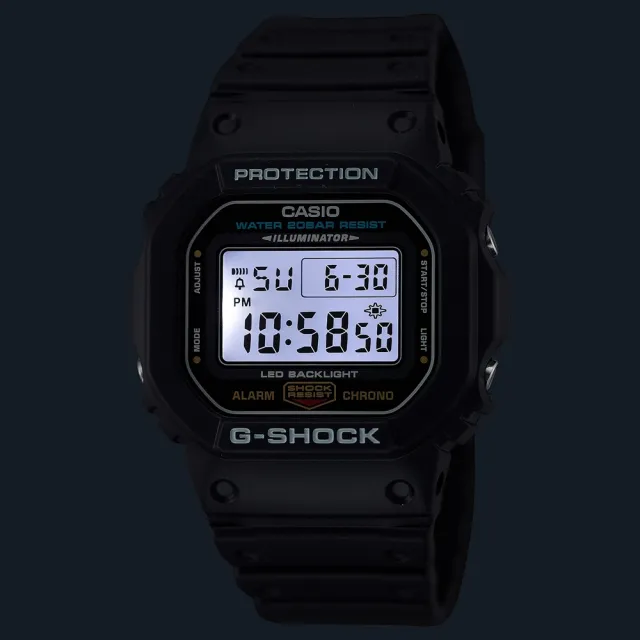 【CASIO 卡西歐】G-SHOCK 街頭潮流 時尚黑 經典方型 DW-5600UE-1_42.8mm