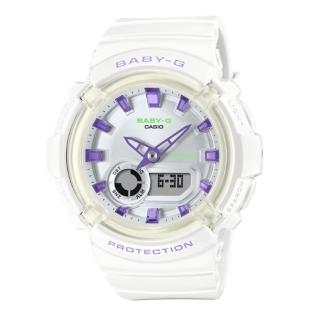 【CASIO 卡西歐】BABY-G 舞池霓虹 運動風格 雙顯錶款 BGA-280DN-7A 43.4mm
