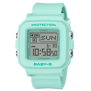 【CASIO 卡西歐】BABY-G 俏皮趣味 薄荷綠 數位電子錶款 BGD-10-3 39mm