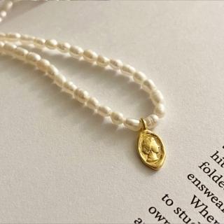 【LEESA】韓版飾品\項鍊女\ 925純銀\吊墜\短鏈\銀飾\珍珠項鍊\項鍊配件\女朋友禮物\女生禮物