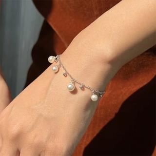 【LEESA】女生禮物手鍊\珍珠手鍊\閨蜜手環\銀手環\珍珠手環\女生飾品\情人節禮物\銀手鏈\手鍊女