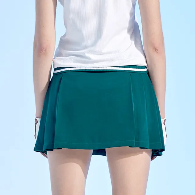【PING】女款素面側邊百褶高爾夫短裙-綠(GOLF/高爾夫短裙/RD24112-48)