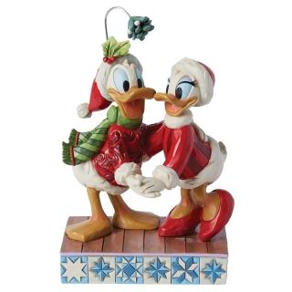 【Enesco】精品家飾 Disney 迪士尼 唐老鴨和黛西聖誕浪漫氛圍塑像居家擺飾