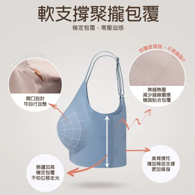【蒂巴蕾】透氧系無痕無鋼圈內衣1件-寬肩/細肩 M-XL(舒適內衣 親膚內衣 背心式 大尺碼 透氣)