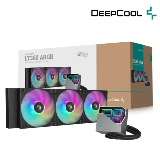 【DeepCool】九州風神 LT360 ARGB CPU一體式360水冷散熱器(黑色)