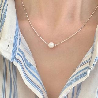 【LEESA】個性項鍊 純銀項鍊 女項鍊 正韓飾品 銀飾品 情人節禮物 高貴項鍊 紀念禮物 珍珠項鍊