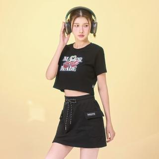 【MAJOR MADE】雙櫻桃亮粉修身短版T(短袖上衣/短T/圖案T)
