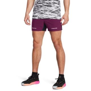 【UNDER ARMOUR】UA官方直營 男 巨石強森 Project Rock Woven 運動短褲 1384217-505(酒紅色)