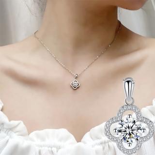 【LEESA】母親節禮物 幸運草項鍊\純銀項鍊\高階飾品\ins項鍊\項鍊\鋯石項鍊\鎖骨項鍊\吊墜項鍊\銀飾\閨蜜項
