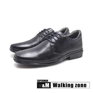 【WALKING ZONE】男 SUPERMAN系列 正裝舒適減壓皮鞋 男鞋(黑色)