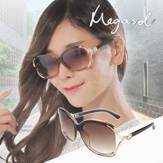 【MEGASOL】寶麗萊UV400偏光太陽眼鏡(雙山茶花鑲鑽氣質華麗款-MS1558)