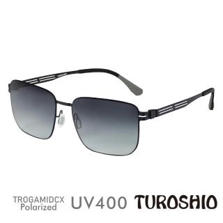 【Turoshio】金屬簍空窗框 無螺絲 嵌入式鏡片 經典黑 J8084 C4(太空尼龍偏光太陽眼鏡)