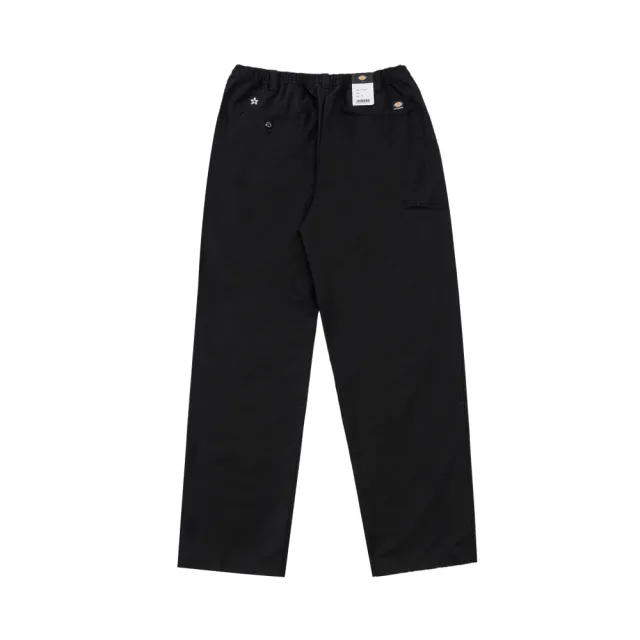 【Dickies】TOM KNOX 聯名－男款黑色斜紋多口袋寬鬆褲腰休閒長褲｜DK012210BLK