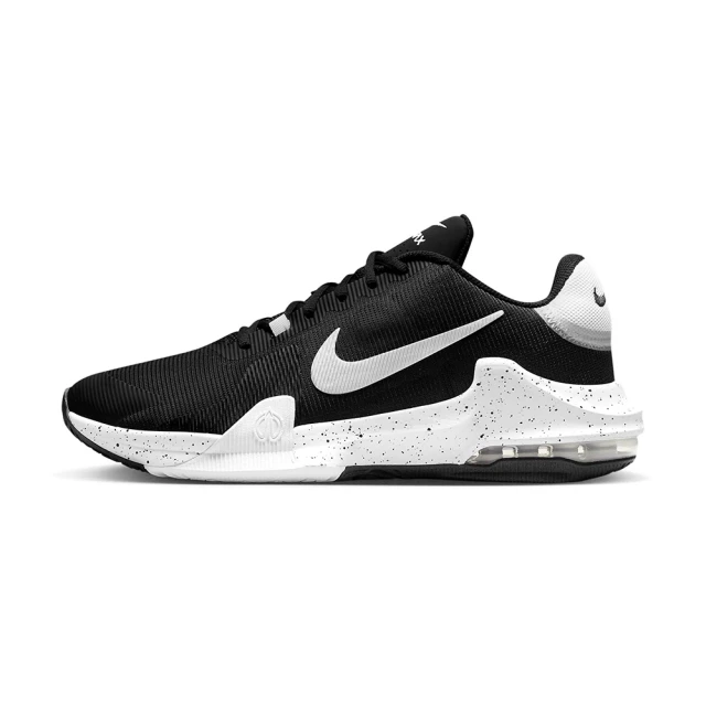 NIKE 耐吉 Air Max Impact 4 男鞋 黑白色 潑墨 網布 包覆 氣墊 緩震 運動 籃球鞋 DM1124-011