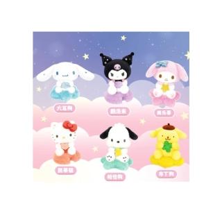 【SANRIO 三麗鷗】星夜雲系列 絨毛 庫洛米 美樂蒂 帕洽狗 布丁狗 大耳狗 凱蒂貓 隨機出貨1款(代理)