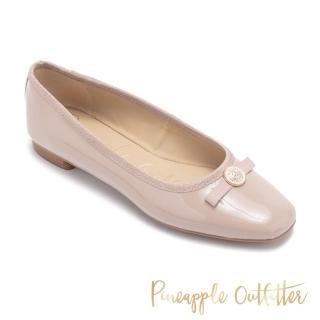 【Pineapple Outfitter】FAHIM 漆皮小圓釦娃娃鞋(鏡粉色)