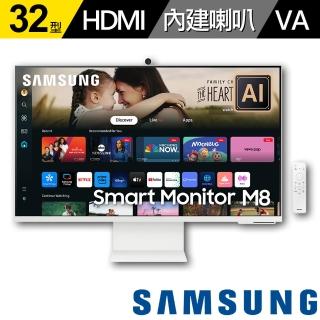 【SAMSUNG 三星】S32DM803UC AI 32型 M8 智慧聯網螢幕(AI晶片/VA/HDR/畫質升頻/內建喇叭/Type-C/升降旋轉)