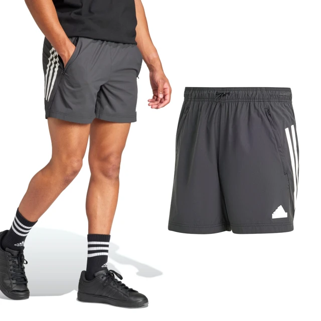 adidas 愛迪達 M FI WV Short 男款 黑色 運動 休閒 拉鍊 排汗 快乾 口袋 防風 短褲 IR9221