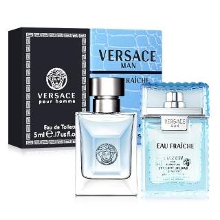 【Versace 凡賽斯】組合-雲淡風輕+經典男性淡香水小香5mlX2入(專櫃公司貨)