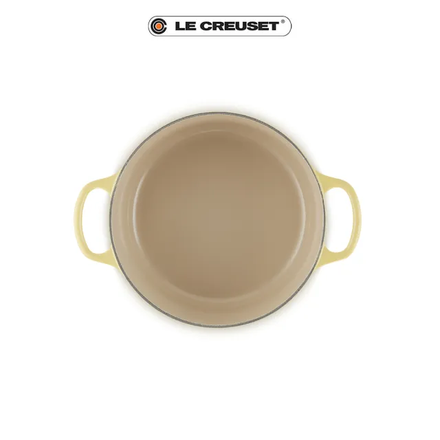 【Le Creuset】典藏琺瑯鑄鐵鍋圓鍋 22cm(閃亮黃-鋼頭)