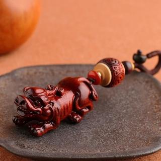【LEESA】福祿貔貅 保平安鑰匙扣 送禮 包包吊飾 招財 小葉紫檀 鑰匙吊飾 招財鑰匙扣 汽車