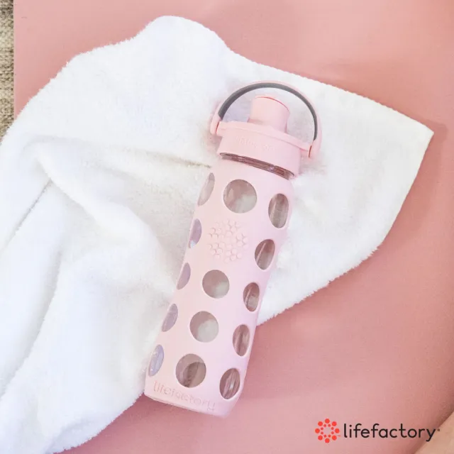 【lifefactory】哈密瓜橘 掀蓋玻璃水瓶475ml(AFCN-475-MLOR)