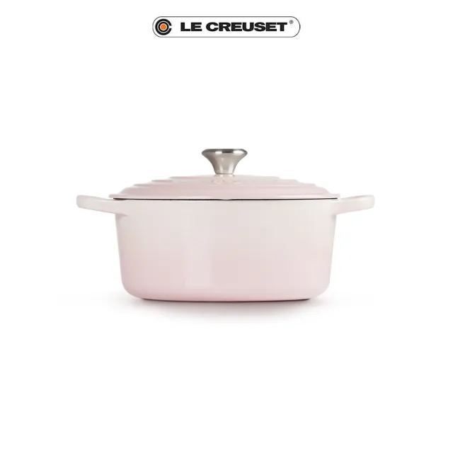 【Le Creuset】典藏琺瑯鑄鐵鍋圓鍋 22cm(貝殼粉-鋼頭)