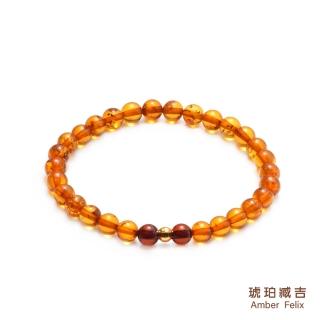 【Amber Felix】琥珀臧吉金珀血珀黃金手珠6M/0.04錢±3釐(9999純金保證)