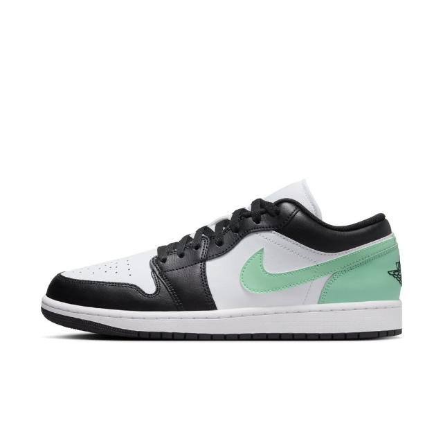 【NIKE 耐吉】NIKE AIR JORDAN 1 LOW 男休閒運動鞋-白黑綠(553558131)