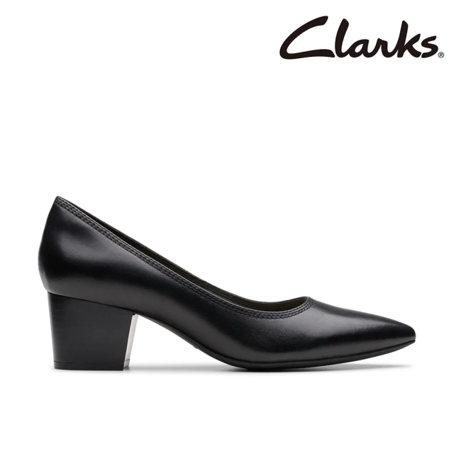 Clarks 女鞋 Ellanie Hope 時尚尖頭粗跟高跟鞋(CLF80054D)