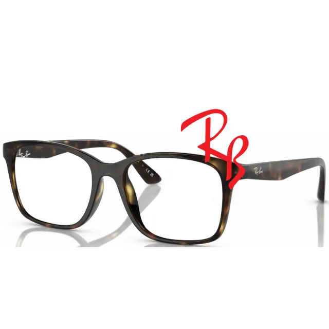 【RayBan 雷朋】亞洲版 輕量款 時尚大鏡面光學眼鏡 鏡臂滿版logo設計 RB7059D 2012 亮面玳瑁色 公司貨