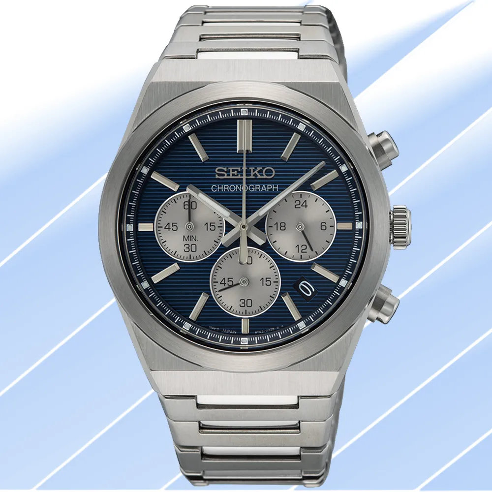 【SEIKO 精工】CS系列 簡約計時石英腕錶 聖誕節 禮物 送禮(SSB453P1/8T63-02F0B)