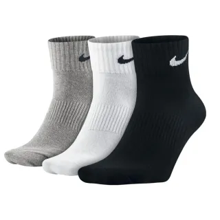 【NIKE 耐吉】襪子 過踝襪 短襪 運動襪 3雙組 U NK PERF LTWT QT 3PR NFS 144 黑白灰 SX4706-901