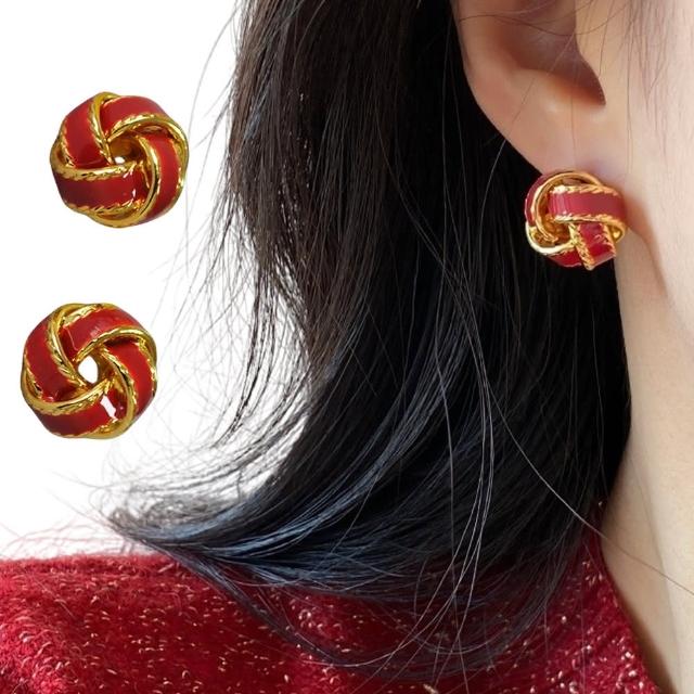 【LEEHER】母親節禮物 圓圈耳環 精品耳環 可愛耳環 韓國耳環 復古耳環 氣質耳環 k金耳環 琅耳環 麻花耳環