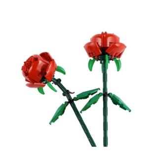 【Giscoo 聚思庫】玫瑰花積木 永生花 花束 盆栽積木(積木花 拼裝積木 情人節禮物 居家裝飾)