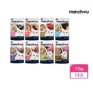 【Monchou萌啾】天然美味補水湯包 70g*12入組(貓餐包/主食餐包/零食)